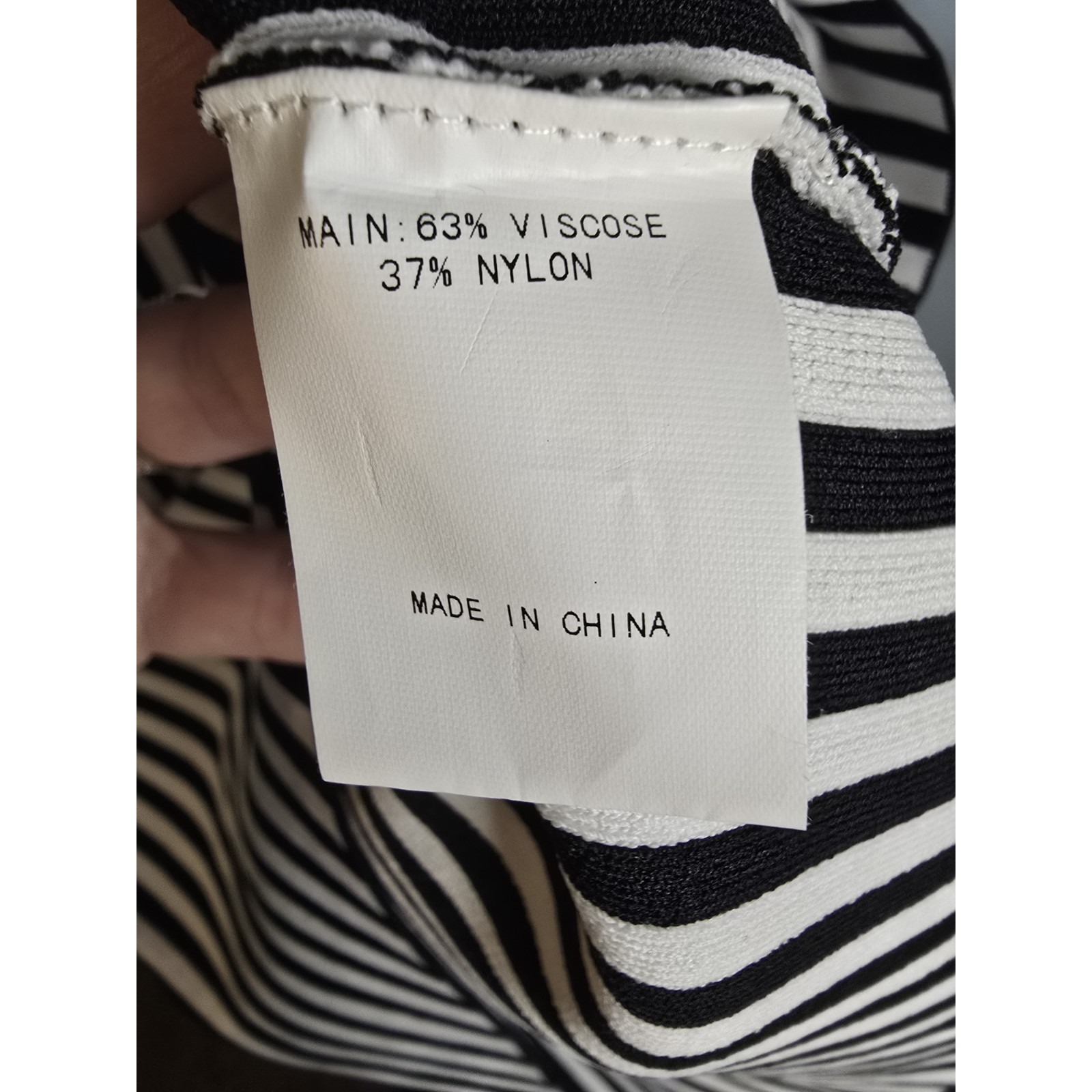 Ph5 Cleo Striped Asymmetric Dress Xs Black White Knit Mini Designer Nwt — image 7 of 8